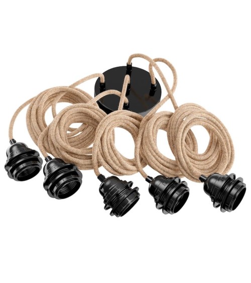 HANG-5 - Pendant light 5 cables Hoopzi Lighting cords design switzerland original
