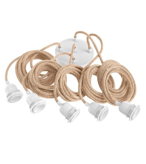 HANG-5 Ficelle - Lampe suspension luminaire, plafonnier 5 fils Hoopzi Kitatori Suisse