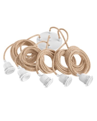 HANG-5 Corda - Lampada a sospensione 5 luci, lampada da soffitto Hoopzi