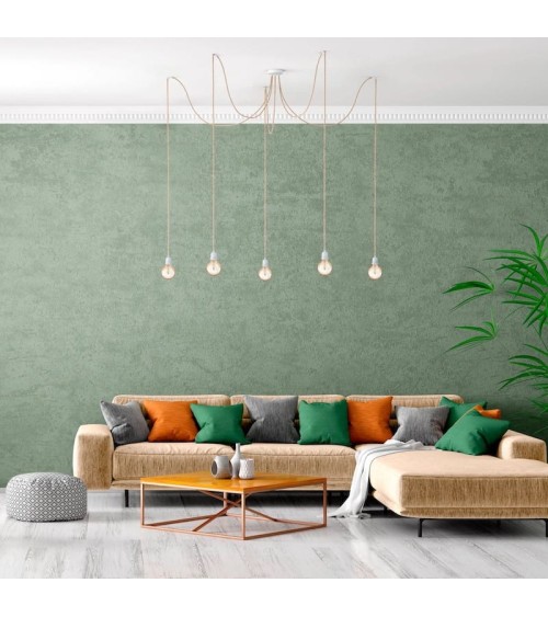 HANG-5 Ficelle - Lampe suspension luminaire, plafonnier 5 fils Hoopzi Kitatori Suisse