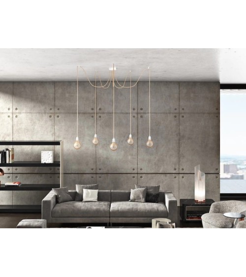 HANG-5 Ficelle - Lampe suspension luminaire, plafonnier 5 fils Hoopzi Kitatori Suisse