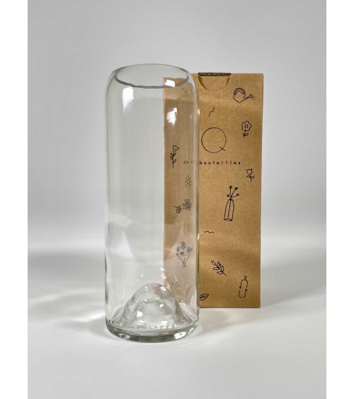 Vase en verre transparent - Danser Q de Bouteilles design fleur décoratif original kitatori suisse