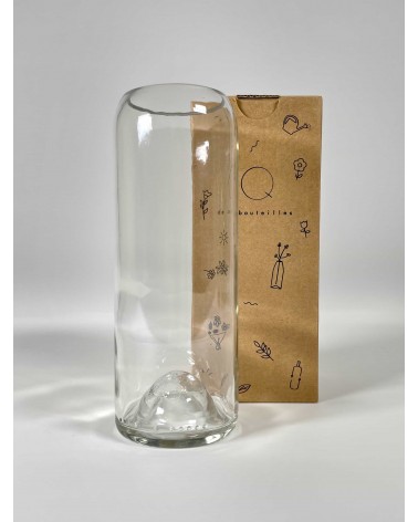 Vase en verre transparent - Danser Q de Bouteilles design fleur décoratif original kitatori suisse