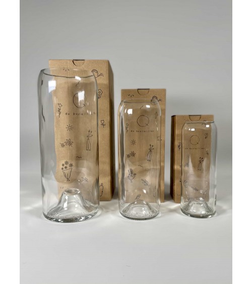 Vase en verre transparent - Danser Q de Bouteilles design fleur décoratif original kitatori suisse