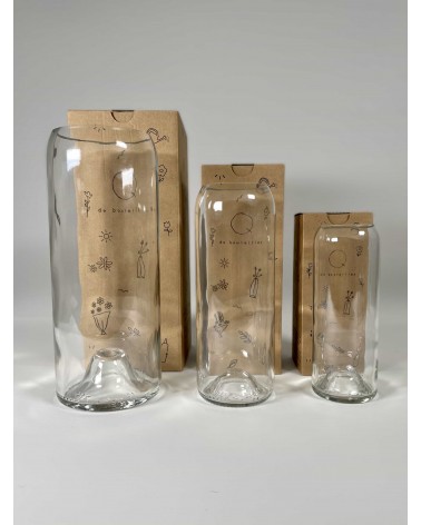 Vase en verre transparent - Danser Q de Bouteilles design fleur décoratif original kitatori suisse