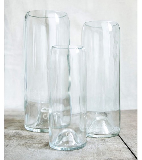 Vase en verre transparent - Danser Q de Bouteilles design fleur décoratif original kitatori suisse