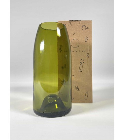 Vase en verre - Rire Q de Bouteilles design fleur décoratif original kitatori suisse