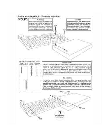 Woups - Mensola da parete, a muro SwabDesign