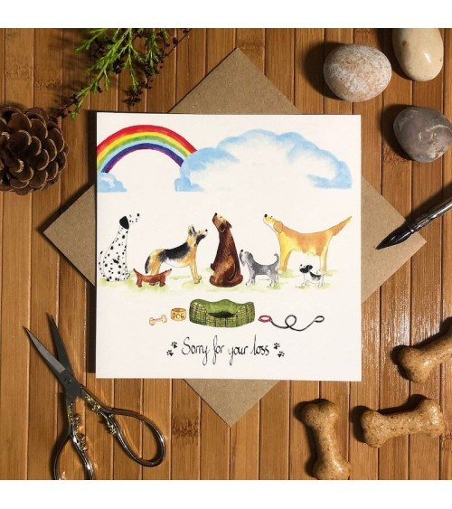 Carte de condoléances pour chien Illustration by Abi Cartes de Voeux design suisse original