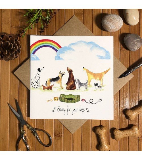 Dog condolence card Illustration by Abi happy birthday wishes for a good friend congratulations cards