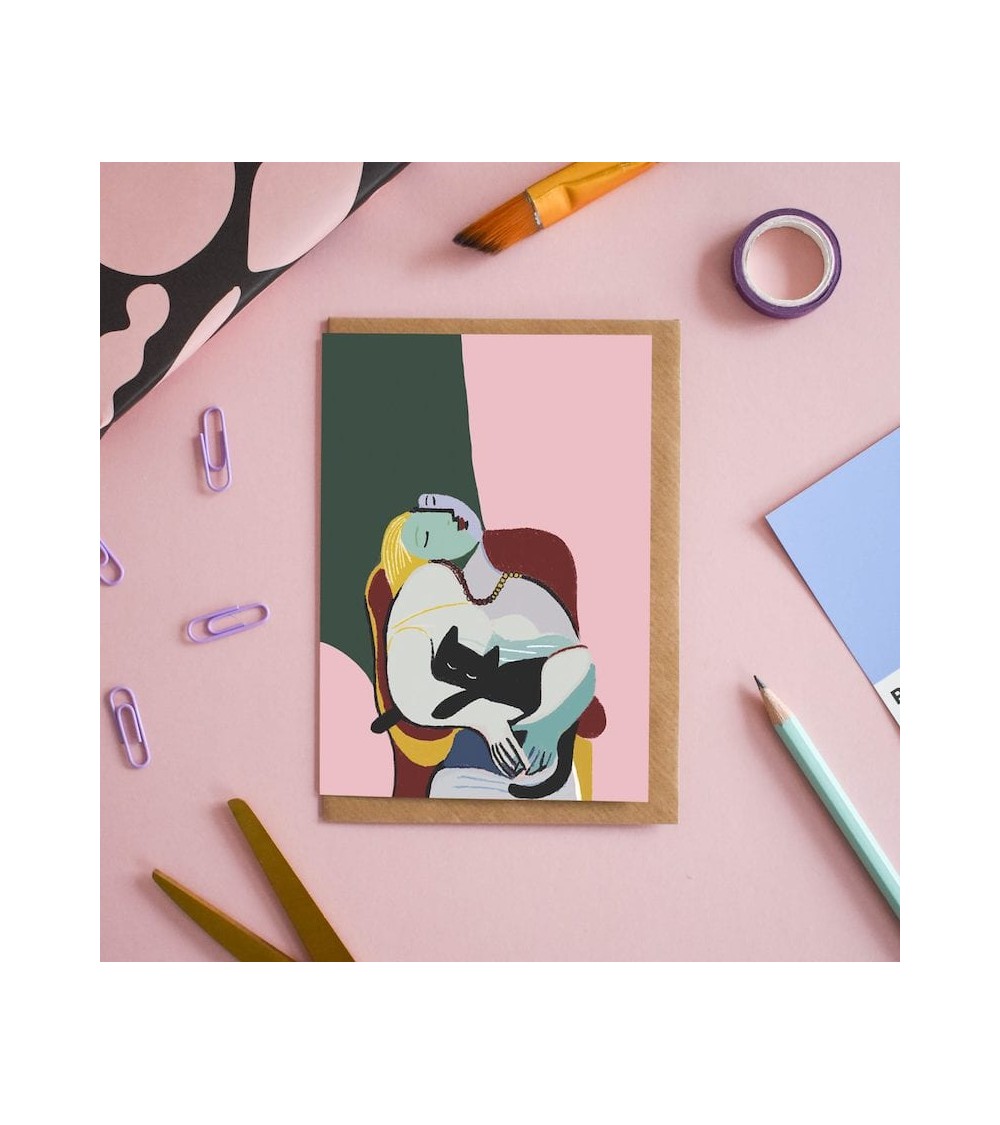 Greeting Card - Picatso Cat Lady Niaski happy birthday wishes for a good friend congratulations cards