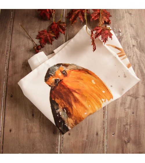 Serviette de cuisine - Rouge-gorge Meg Hawkins Art torchon vaisselle qualité serviette haut de gamme beaux essuie main originaux