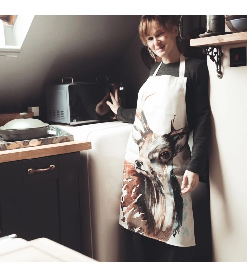 Kitchen Apron - Stag Meg Hawkins Art kitchen cooking women funny cute bbq aprons for men
