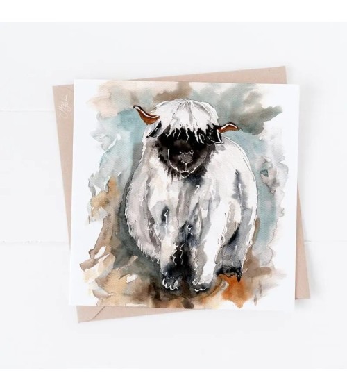 Grußkarte - Walliser Schaf Meg Hawkins Art glückwunschkarte zur hochzeit geburt zum geburtstag kaufen