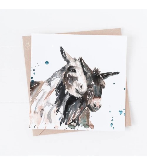 Greeting Card - Donkeys Meg Hawkins Art Greeting Card design switzerland original