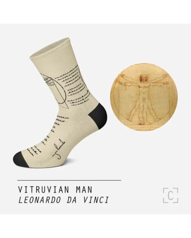 MuseARTa Leonardo Da Vinci Vitruvian Man Socks