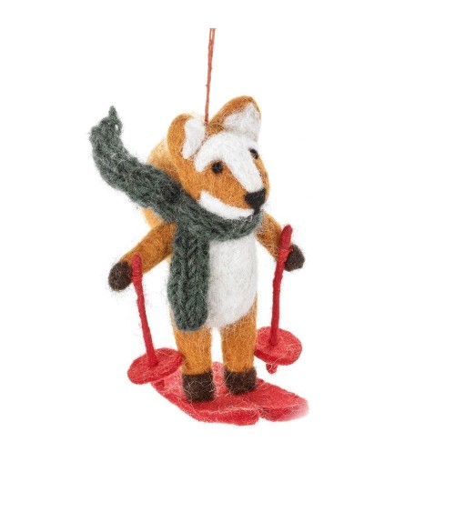 Felix, the skiing fox - Hanging Christmas Decor Felt so good Christmas decorations design switzerland original