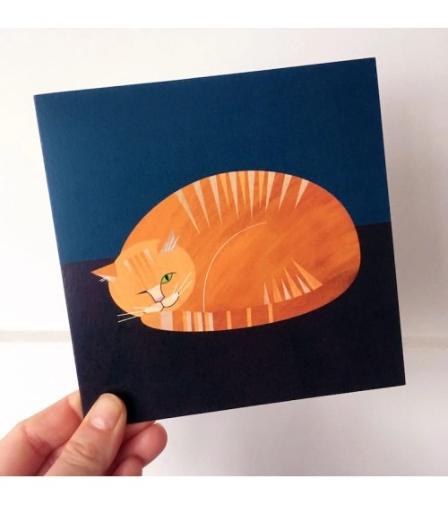 Greeting Card - Ginger Moggy Ellie Good illustration happy birthday wishes for a good friend congratulations cards