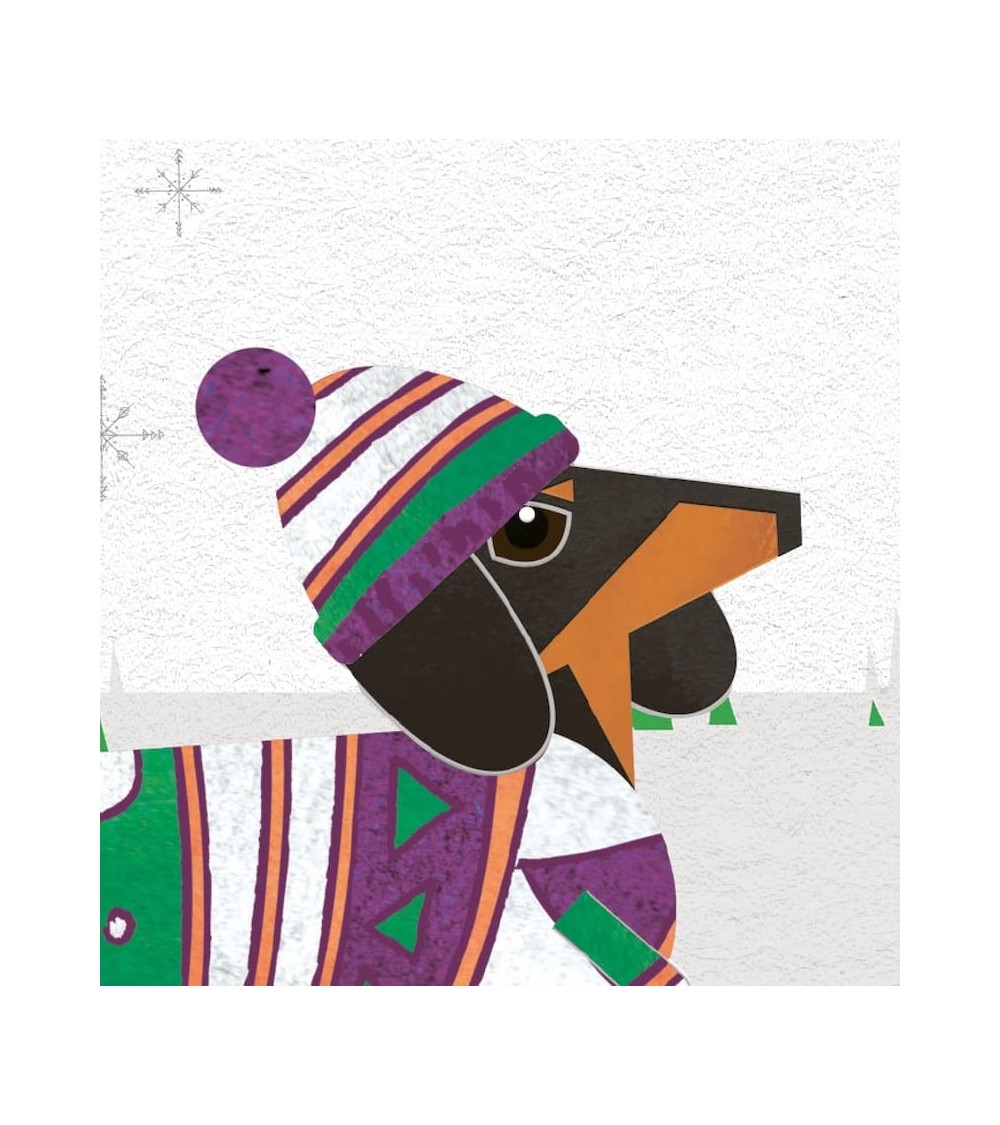 Biglietto d'auguri - Bassotto a Natale Ellie Good illustration spiritoso auguri buon compleanno matrimonio di nascita bimbo d...