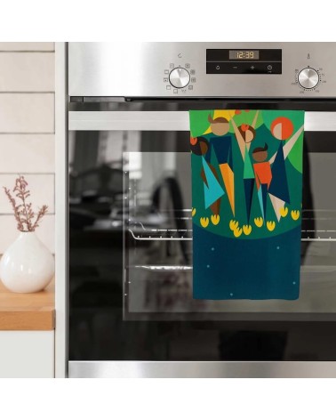 La fête de la terre - Serviette, torchon de cuisine Ellie Good illustration torchon vaisselle qualité serviette haut de gamme...