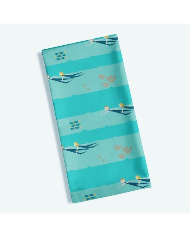 Nageurs des mers - Serviette, torchon de cuisine Ellie Good illustration torchon vaisselle qualité serviette haut de gamme be...