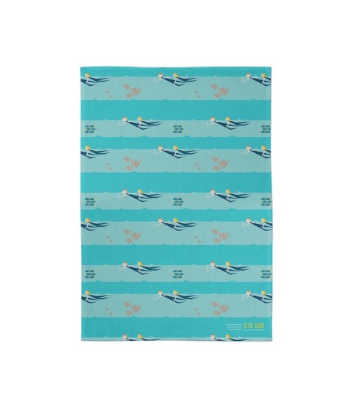 Nageurs des mers - Serviette, torchon de cuisine Ellie Good illustration torchon vaisselle qualité serviette haut de gamme be...