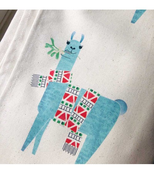 Serviette de cuisine - Lama de Noël Ellie Good illustration torchon vaisselle qualité serviette haut de gamme beaux essuie ma...