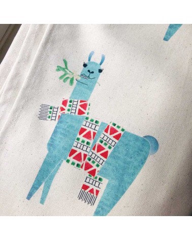 Lama de Noël - Serviette, torchon de cuisine Ellie Good illustration torchon vaisselle qualité serviette haut de gamme beaux ...