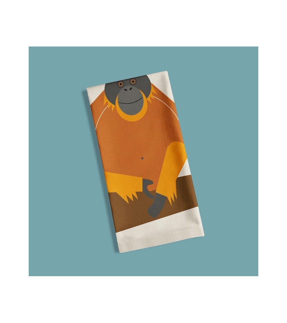 Orangutan - Tea Towel Ellie Good illustration best kitchen hand towels fall funny cute