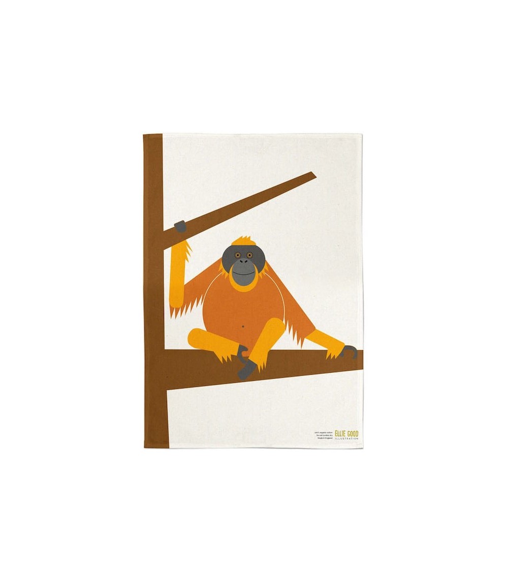 Tea Towel - Orangutan Ellie Good illustration best kitchen hand towels fall funny cute