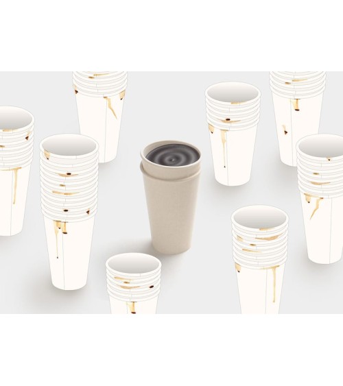 Takeaway mug - Biomass Take Out - Natural White ilsangisang coffee tea cup mug funny