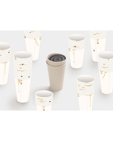 Takeaway mug - Biomass Take Out - Natural White ilsangisang coffee tea cup mug funny