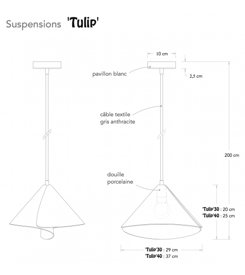 TULIP - Lampe à Suspension de Designer Pierre Cabrera lampes suspendues design lustre moderne salon salle à manger cuisine