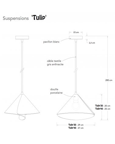 TULIP - Lampada a Sospensione di Design Pierre Cabrera lampade lampadario design moderne led cucina camera soggiorno