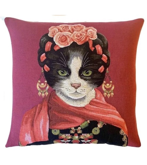 Ritratto di gatto - Frida Kahlo - Copricuscino Yapatkwa cuscini decorativi per sedie cuscino eleganti