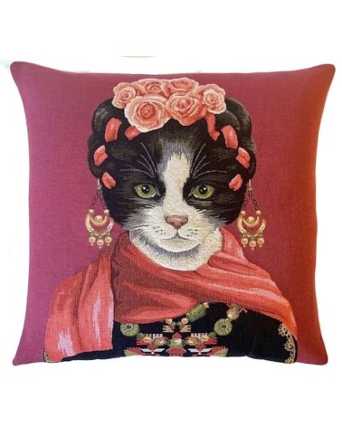 Katzenporträt - Frida Kahlo - Kissenbezug Yapatkwa zierkissen sofa deko kissen kaufen dekokissen sofakissen