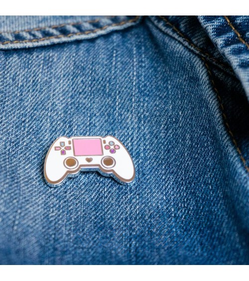Pin Anstecker - Playstation - Weiß und rosa Creative Goodie Anstecknadel Ansteckpins pins anstecknadeln kaufen