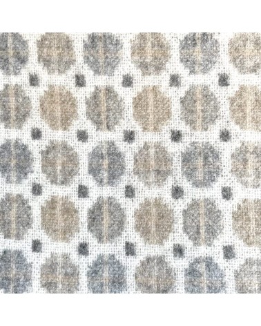 Plaid beige MILAN Natural - Couverture en laine mérinos Bronte by Moon anglaise plaid tartan ecossais 100 laine highland