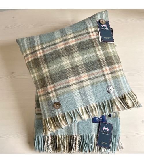 GLEN COE Aqua - Coussin décoratif en laine Bronte by Moon coussins décoratifs pour canapé salon deco original suisse