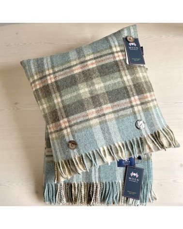 GLEN COE Aqua - Coussin décoratif en laine Bronte by Moon coussins décoratifs pour canapé salon deco original suisse
