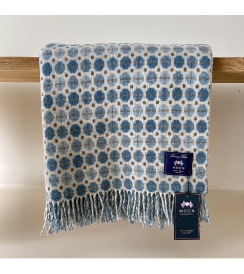 MILAN Aqua - Coperta di lana merino Bronte by Moon di qualità per divano coperte plaid