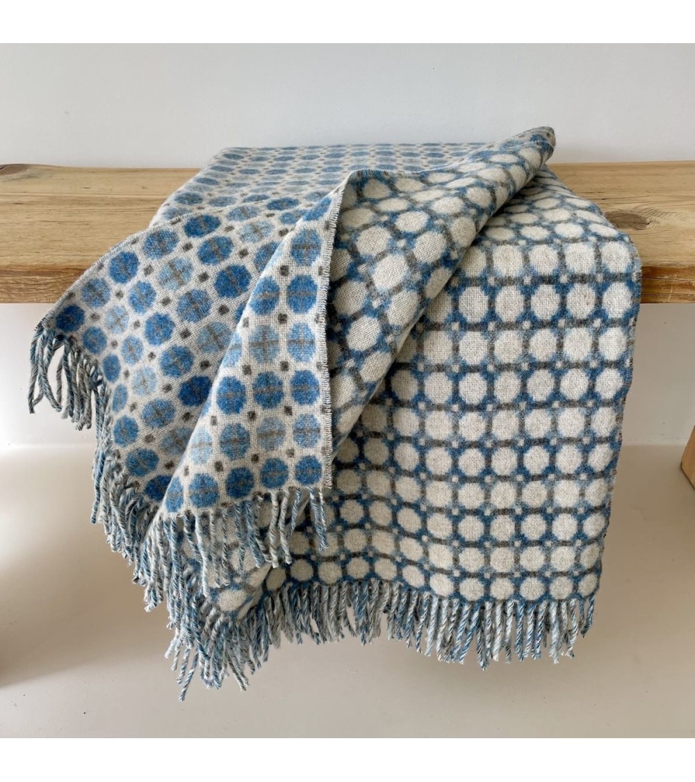 MILAN Aqua Merino wool blanket Bronte by Moon