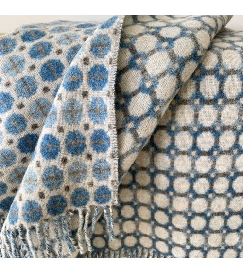 MILAN Aqua - Plaid, couverture en laine mérinos Bronte by Moon plaide pour canapé de lit cocooning chaud