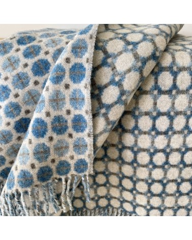 MILAN Aqua - Merino wool blanket Bronte by Moon best for sofa throw warm cozy soft