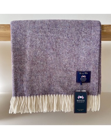 HERRINGBONE Lavendel - Wolldecke aus reiner Schurwolle Bronte by Moon Schafwolldecke warme Woll Decken Sofa wohndecke kaufen