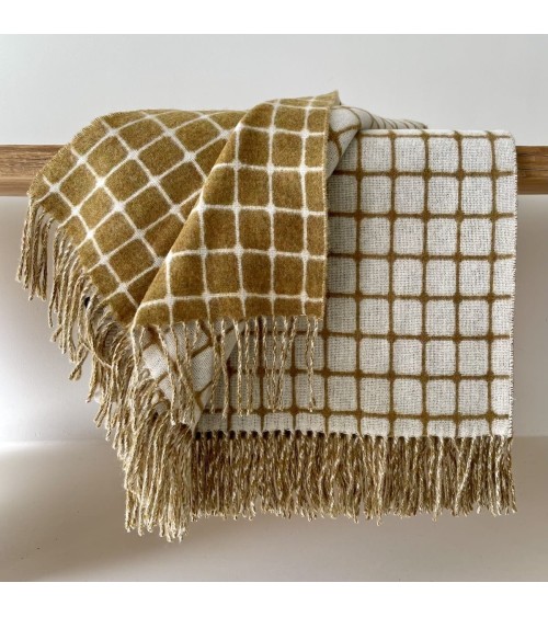 ATHENS Gold - Merino wool blanket Bronte by Moon warm cozy soft sofa throw blanket picnic throws and blankets