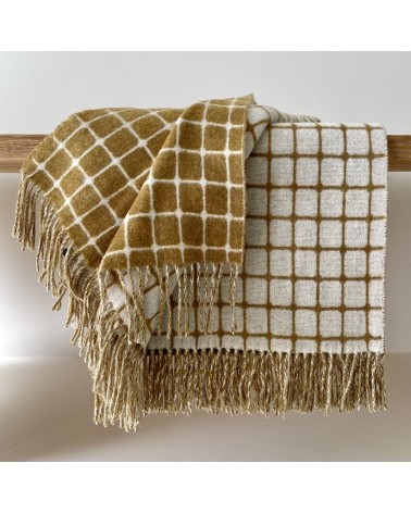 ATHENS Gold - Merino Decke, Kuscheldecke, Wolldecke Bronte by Moon Schafwolldecke warme Woll Decken Sofa wohndecke kaufen