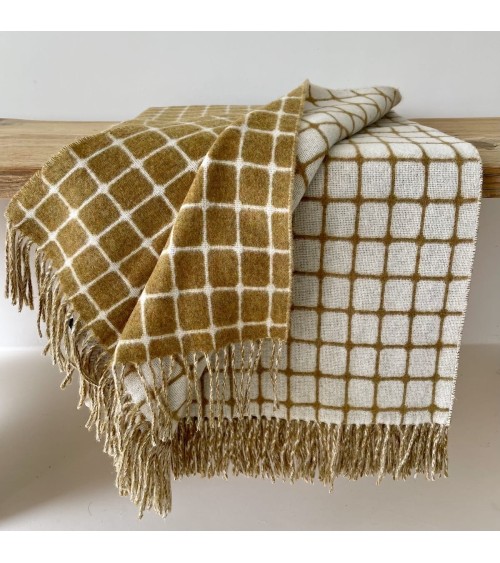 ATHENS Gold - Merino wool blanket Bronte by Moon warm cozy soft sofa throw blanket picnic throws and blankets