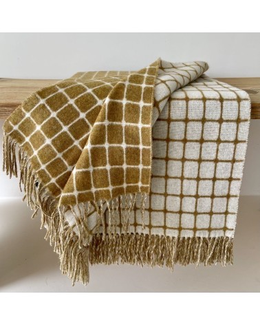 ATHENS Gold - Merino Decke, Kuscheldecke, Wolldecke Bronte by Moon Schafwolldecke warme Woll Decken Sofa wohndecke kaufen