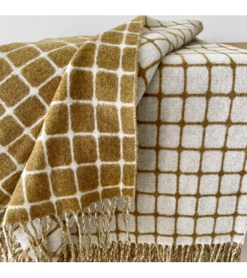 ATHENS Gold - Merino wool blanket Bronte by Moon warm cozy soft sofa throw blanket picnic throws and blankets